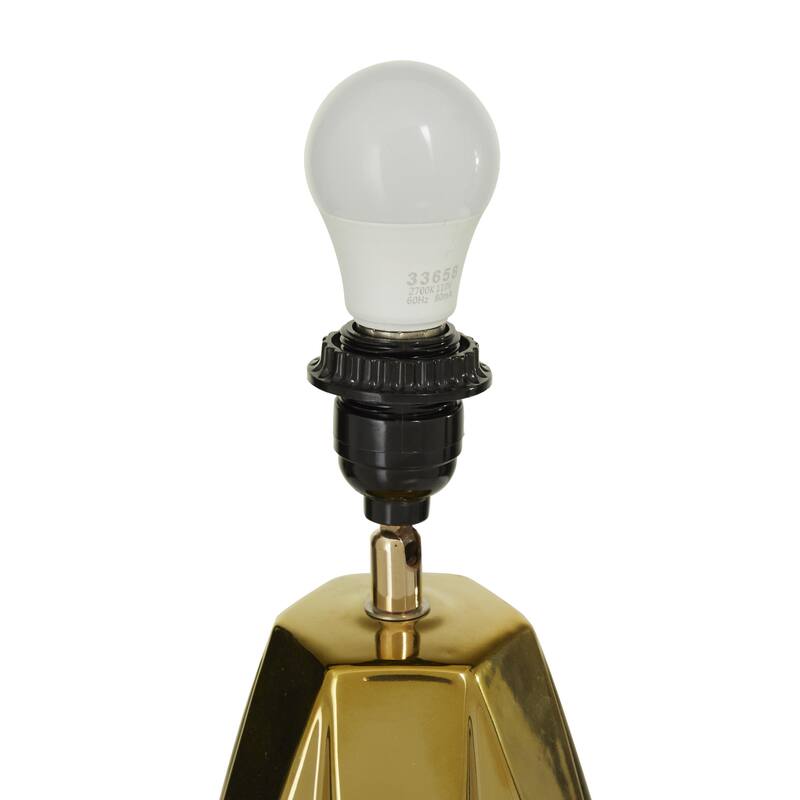 Ceramic Geometric Room Table Lamp - White, Silver, Gold, Black - CosmoLiving by Cosmopolitan