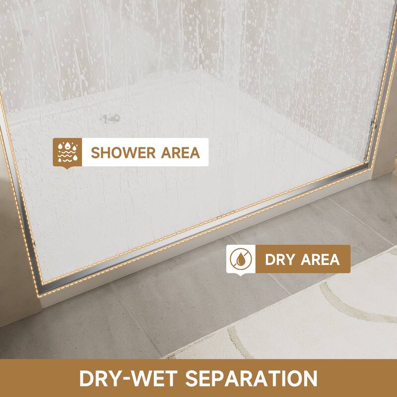 Chrome Aluminum Frame Double Sliding Shower Door