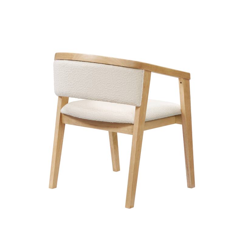 Christopher Knight Home - Noren Mid-Century Boucle Upholstered U-Shaped Dining Chair with Armrest - Set of 2