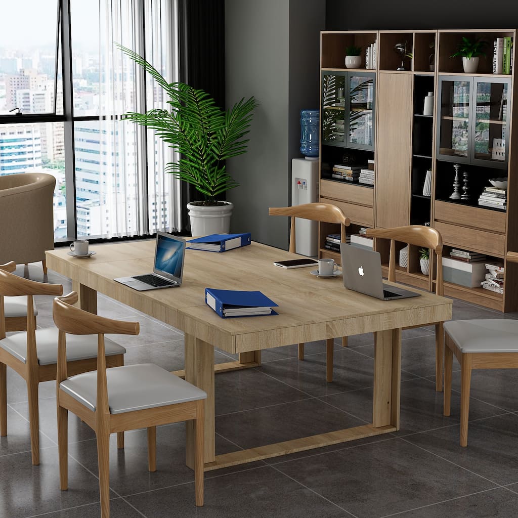 Modern Office Conference Meeting Room Table, 86.6"X47.2" Computer Desk
