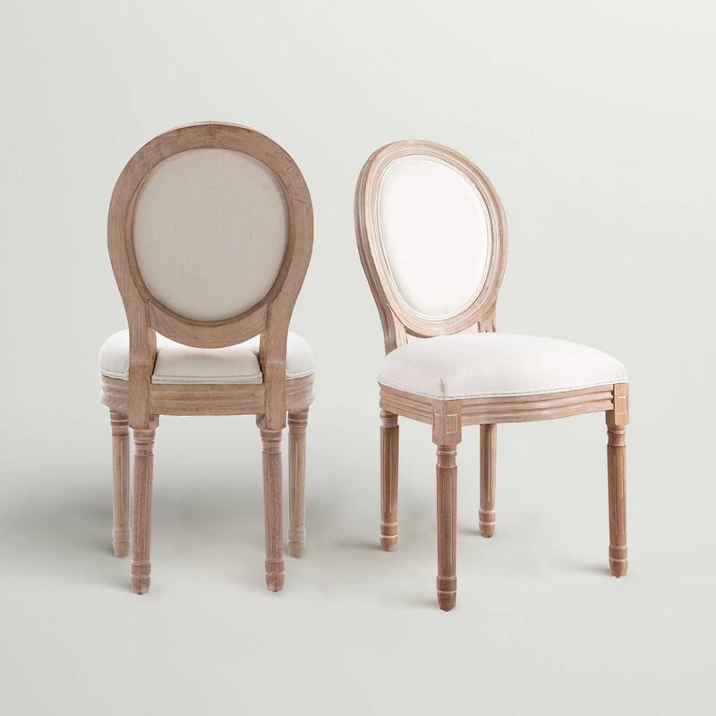 Mieres French Vintage Upholstered Dining Chair, Side Chair(Set of 2)