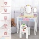 preview thumbnail 8 of 8, Costway Kids Vanity Princess Makeup Dressing Table Chair Set w/ - See Details