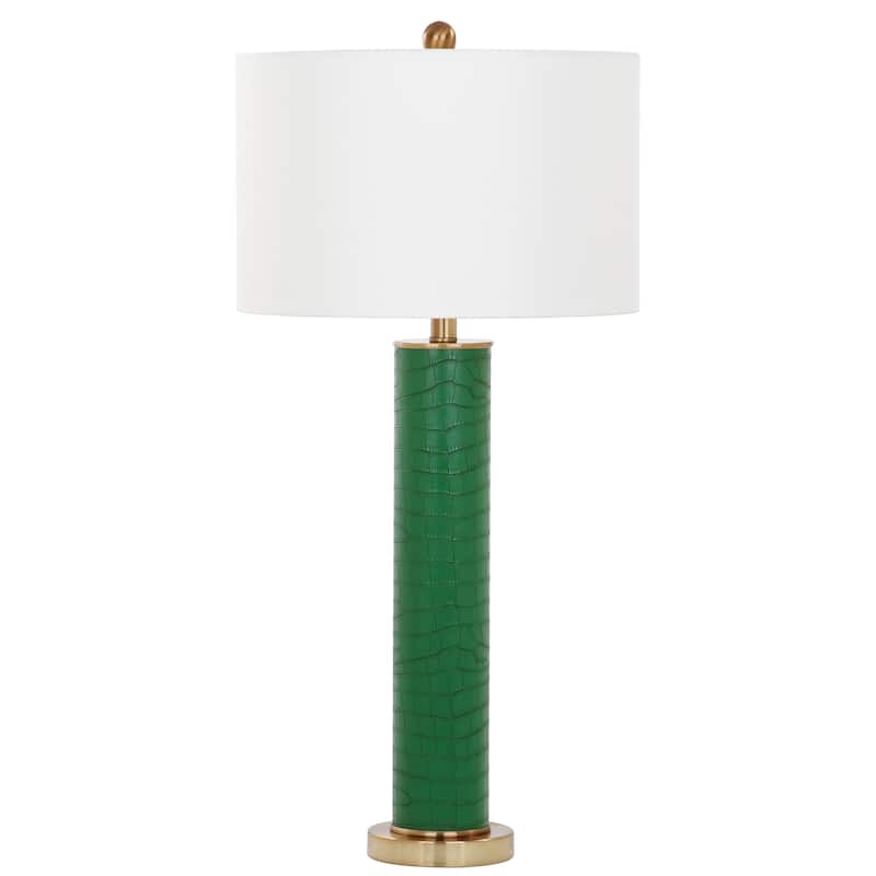 SAFAVIEH Lighting Tomika 32-inch Faux Alligator Grey Table Lamp (Set of 2) - 15"x15"x31.5" - 15Wx15Dx32H