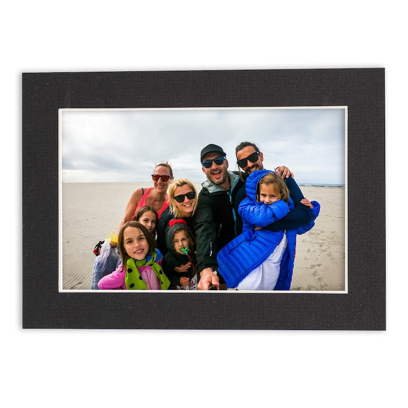 16x16 Mat for 12x12 Photo - Textured Black Matboard for Frames Measuring 16 x 16 In- To Display Art Measuring 12 x 12 Inches