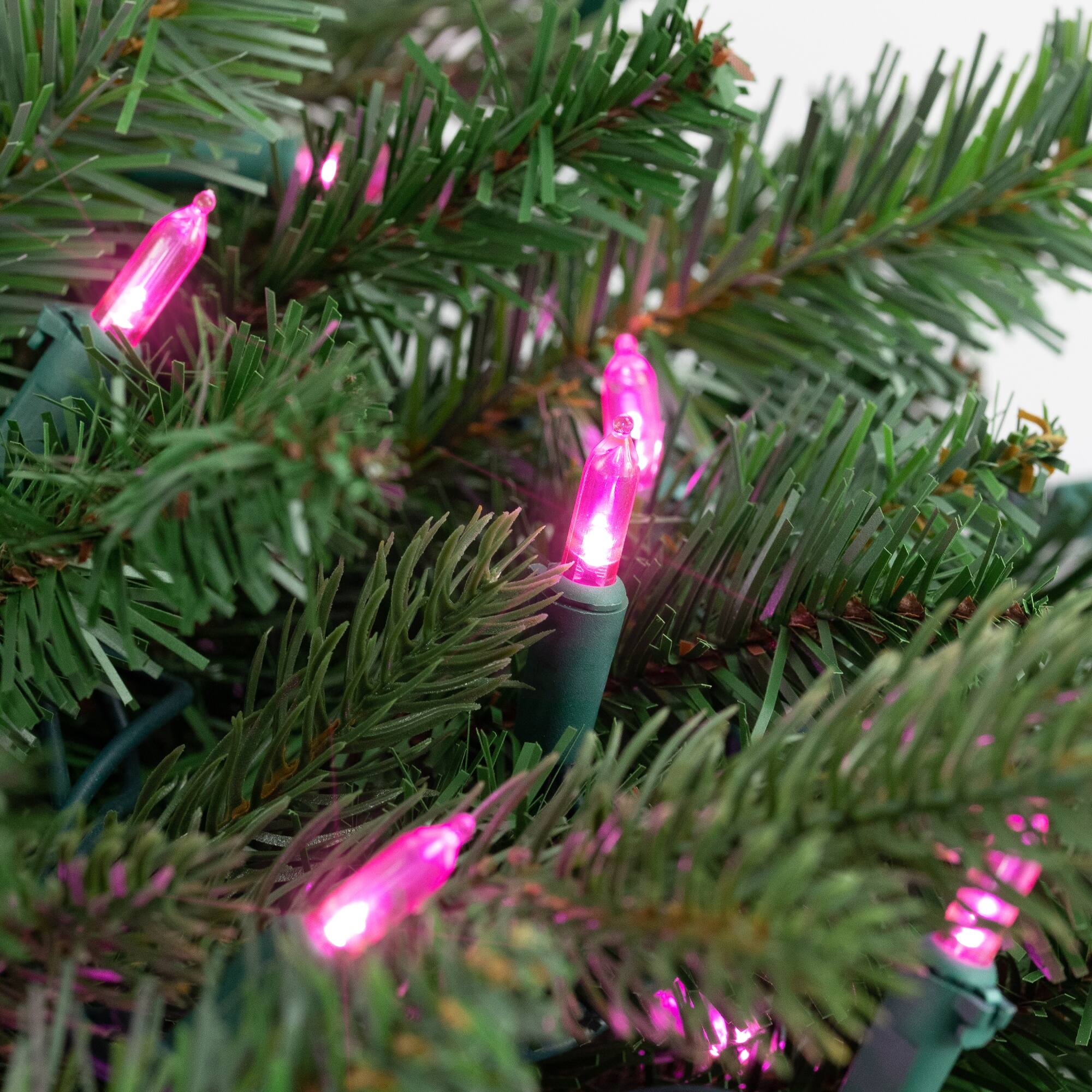 100ct Pink LED Mini Christmas Lights 33ft Green Wire 33' Bed Bath