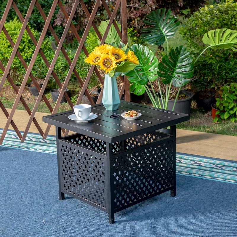 Claribelle Square Side Table with Umbrella Hole by Havenside Home - 22*22