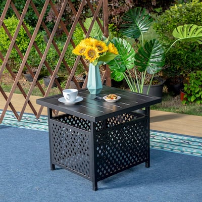 Claribelle Square Side Table with Umbrella Hole by Havenside Home - 22*22