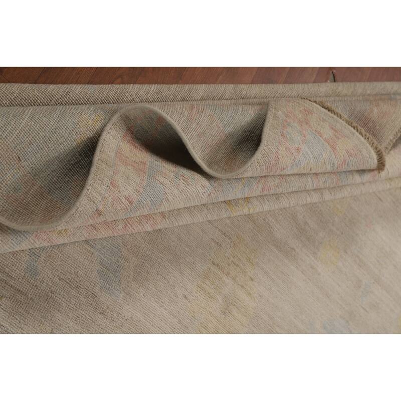 Floral Oushak Turkish Area Rug Handmade Vegetable Dye Wool Carpet - 8'0"x 9'9"