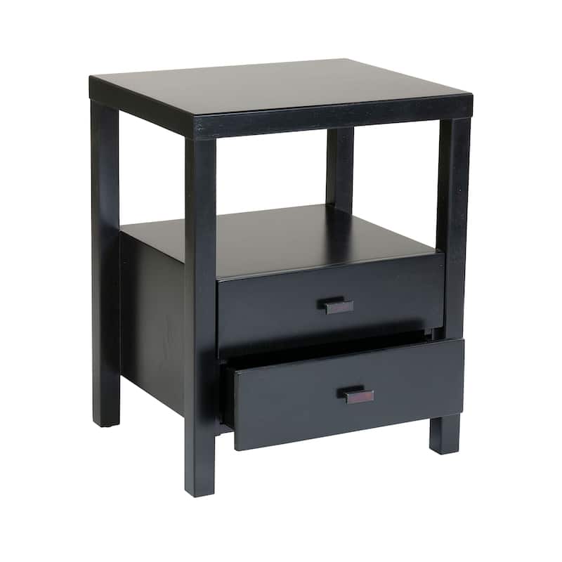 Painted Solid Acacia Wood Storage End Table by East at Main