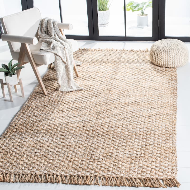 SAFAVIEH Flatweave Natural Fiber Tzipporah Casual Solid Jute Rug - 8' x 10' - Natural/Ivory - Rectangle