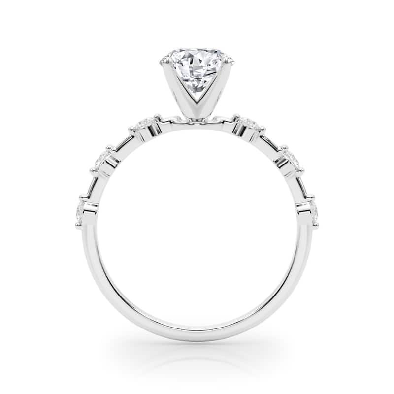 Auriya 14k White Gold Lab Grown Round Diamond Engagement Ring 0.50 to 5.00 ct. tw. (F-G VS)
