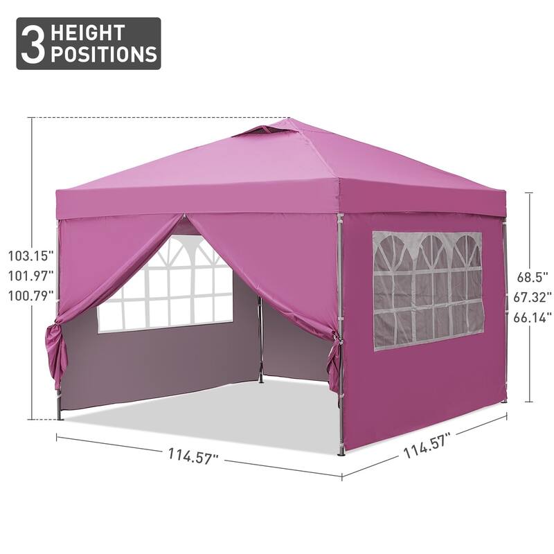 Ainfox 10'x10' Pop Up Canopy Tent Outdoor Commercial Instant Gazebos Portable Shelter Canopies