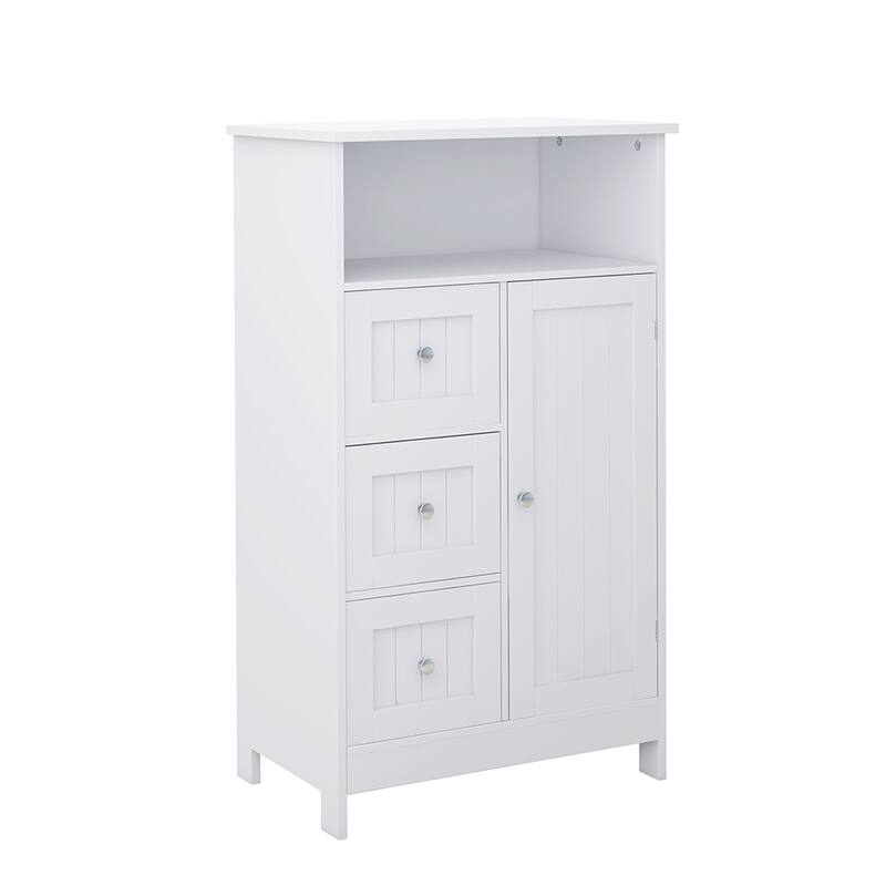 1-Shelf & 3-Drawer Wood Storage Organizer, Bathroom Storage Cabinet