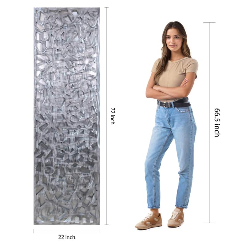 Polished Steel Wall Sculpture Abstract Wall Art with Gold/Silver Leaf