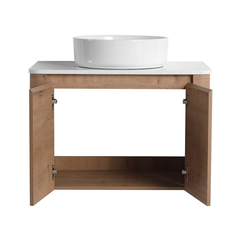Bathroom Vanity With Sink In 24/30 Inch, Floating Bathroom Vanity With Soft Close Door