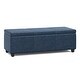 preview thumbnail 63 of 130, WYNDENHALL Franklin 48-in. Wide Contemporary Rectangular Storage Ottoman Denim Blue