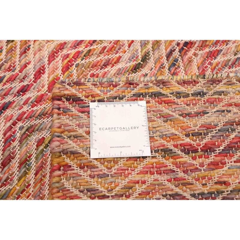 ECARPETGALLERY Braid weave Sienna Red Wool Rug - 5'1 x 7'6