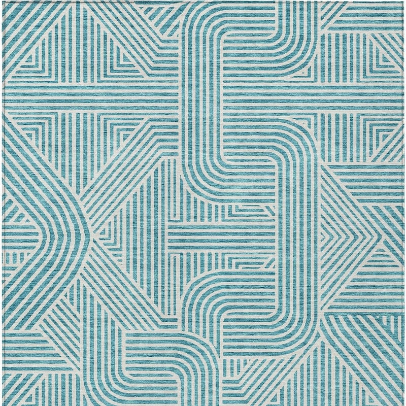 HomeRoots Abstract Transitional Rectangle Outdoor Rug