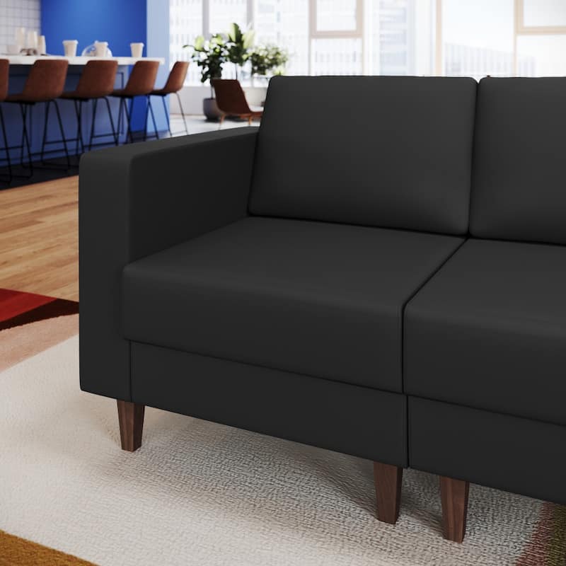 Commercial Modular Left Arm Chair with AC/USB/USB-C Chargers - 28.25"W x 31.5"D x 31.75"H