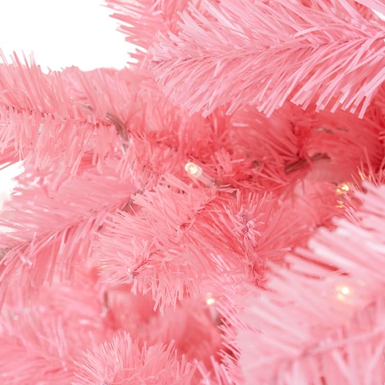 Martina Pink Christmas Tree Prelit, Realistic Artificial Christmas Tree with Lights