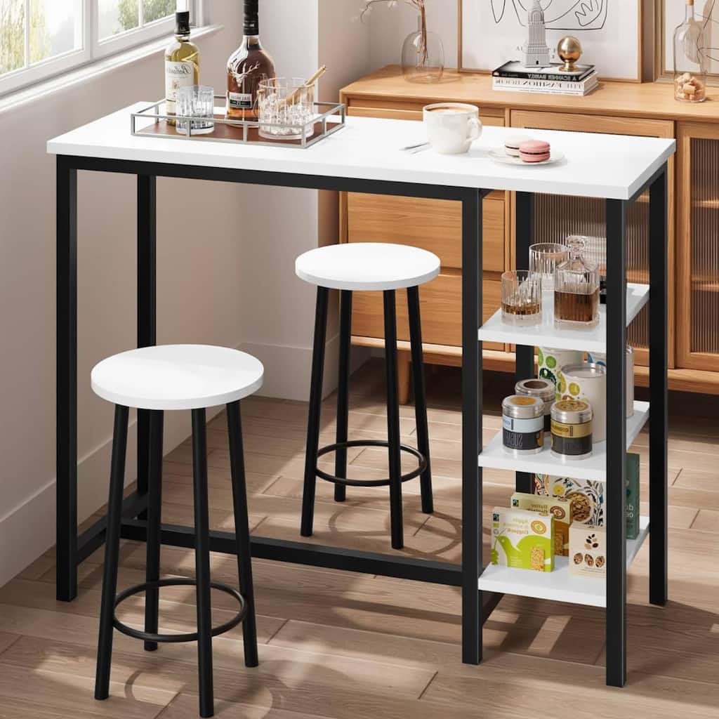 Modern Dining Table Sets with 3 Storage Shelves