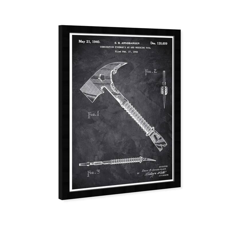 Wynwood Studio 'Firemans Ax 1940 Chalkboard' Entertainment and Hobbies