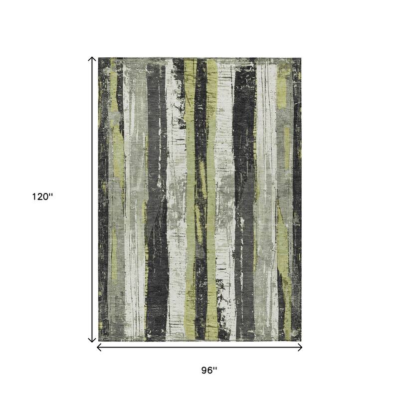 HomeRoots Striped Transitional Rectangle Outdoor Rug