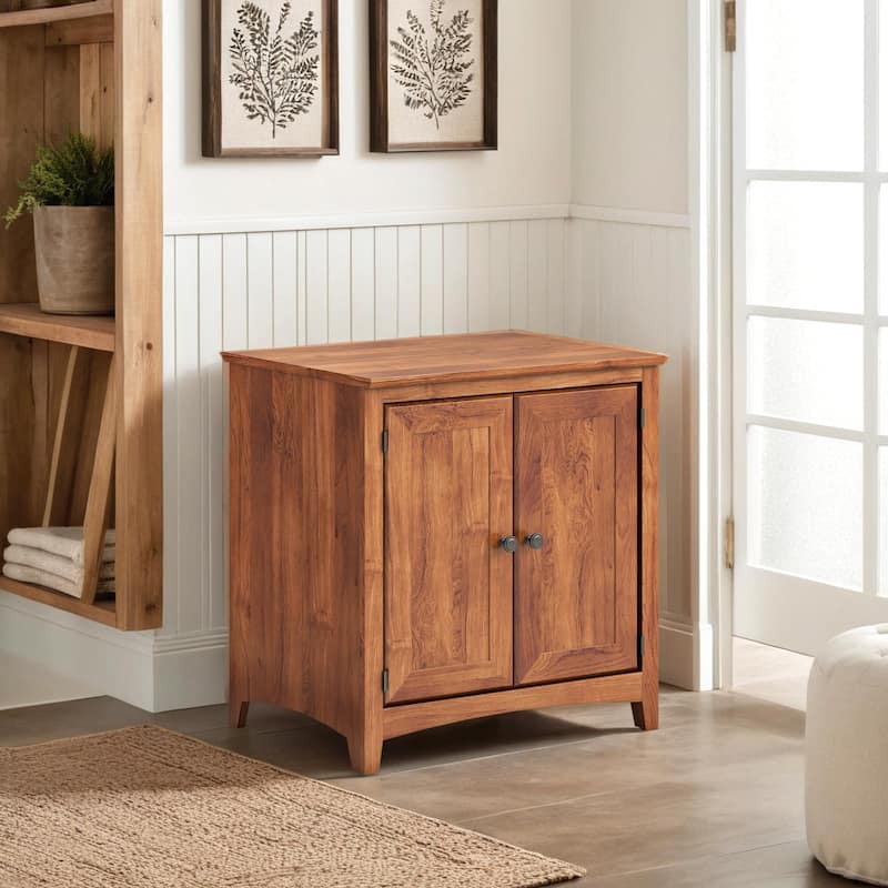 Arch+Haven Solid Wood 2 Door Cabinet - Rubbed - Golden Pecan