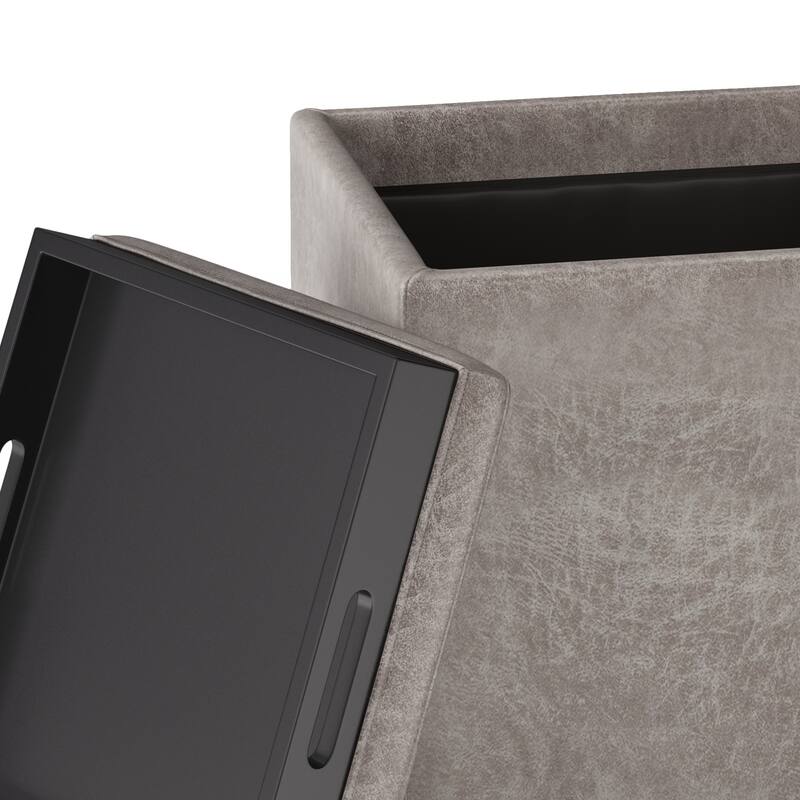 WYNDENHALL Townsend 17 inch Wide Contemporary Square Storage Ottoman