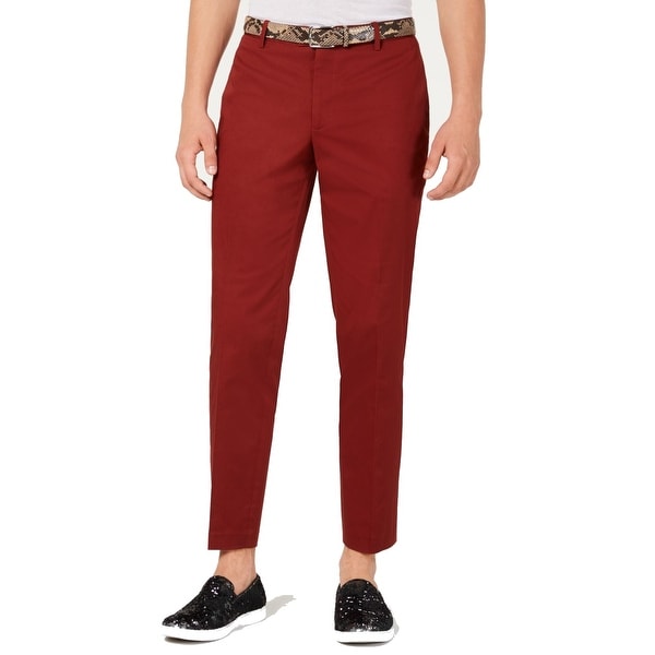 INC Mens Pants Red Size 38X32 Slim-Fit Straight-Leg Chino Stretch. Opens flyout.