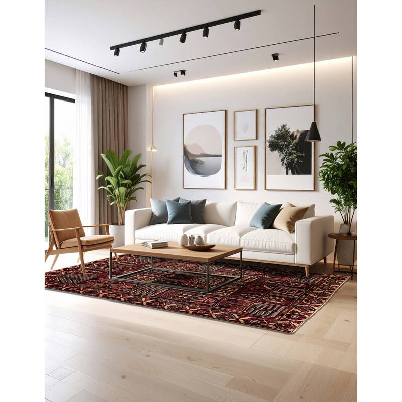 ECARPETGALLERY Hand-knotted Kayseri Vintage Red Wool Rug - 6'5 x 9'7