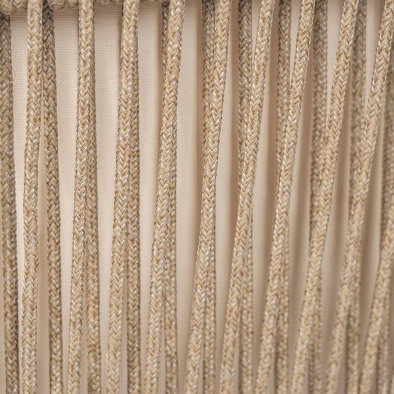 28" Outdoor Lounge Chair with Woven Backrest, Solid Wood Frame, Comfortable Cushions, and Curved Armrests for Patio or Garden