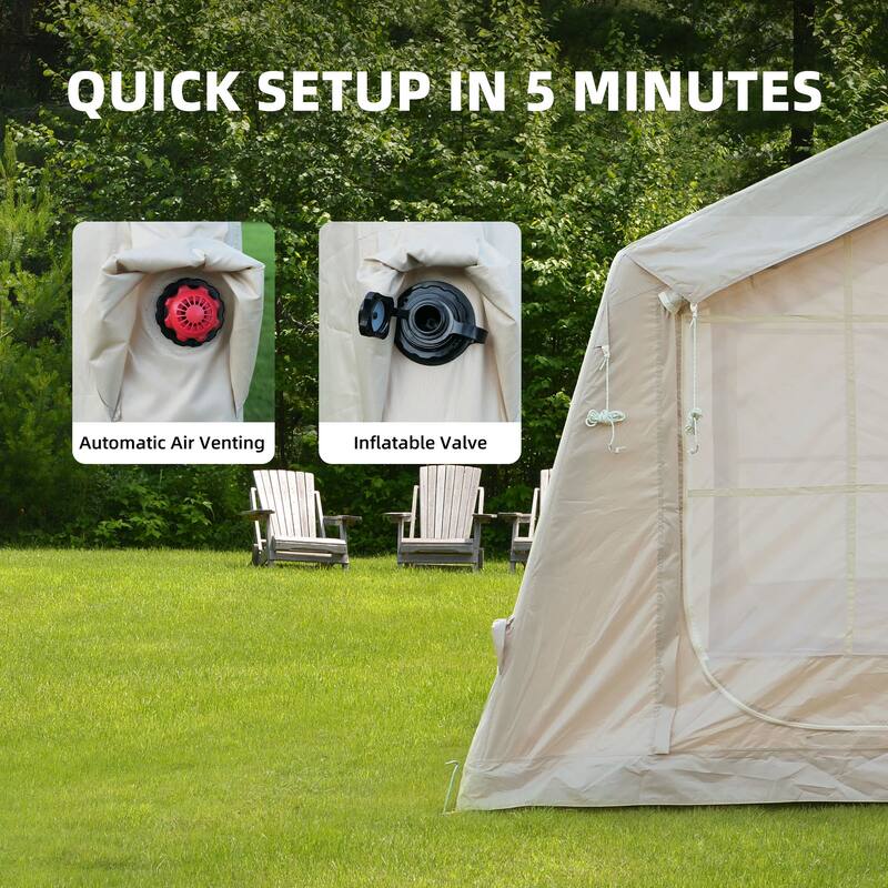 8 m² Inflatable Tents for Camping, Blow Up Tent with Hand Pump,Easy Setup InflatableTent 4Season Tent, Waterproof Oxford