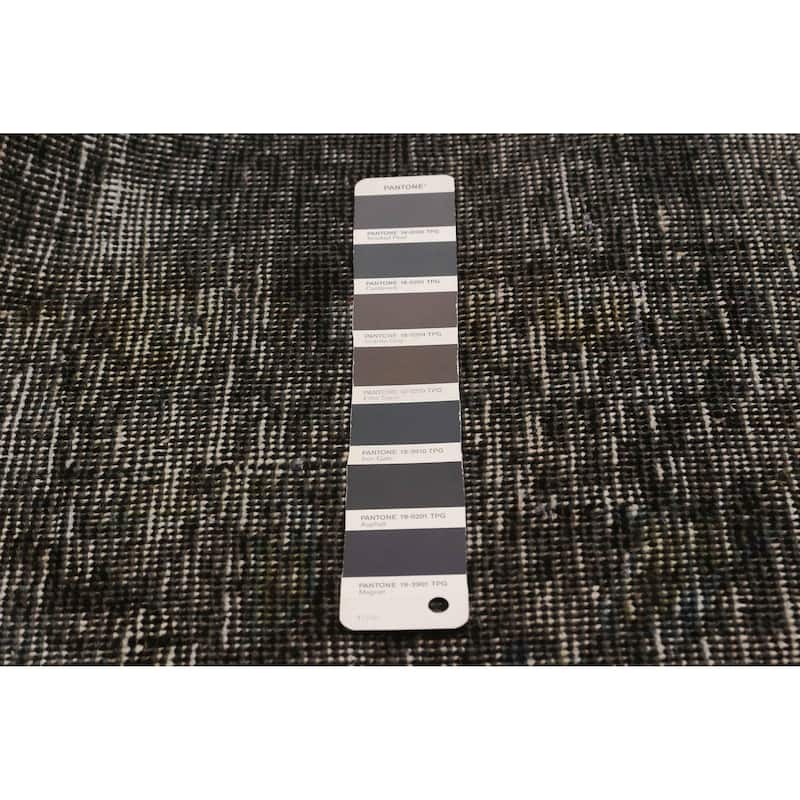 ECARPETGALLERY Hand-knotted Color Transition Black, Dark Grey Wool Rug - 9'4 x 12'1