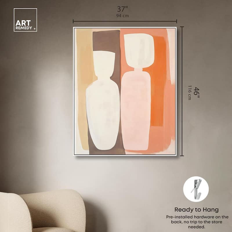 Pink Meets Clay I Canvas by Art Remedy