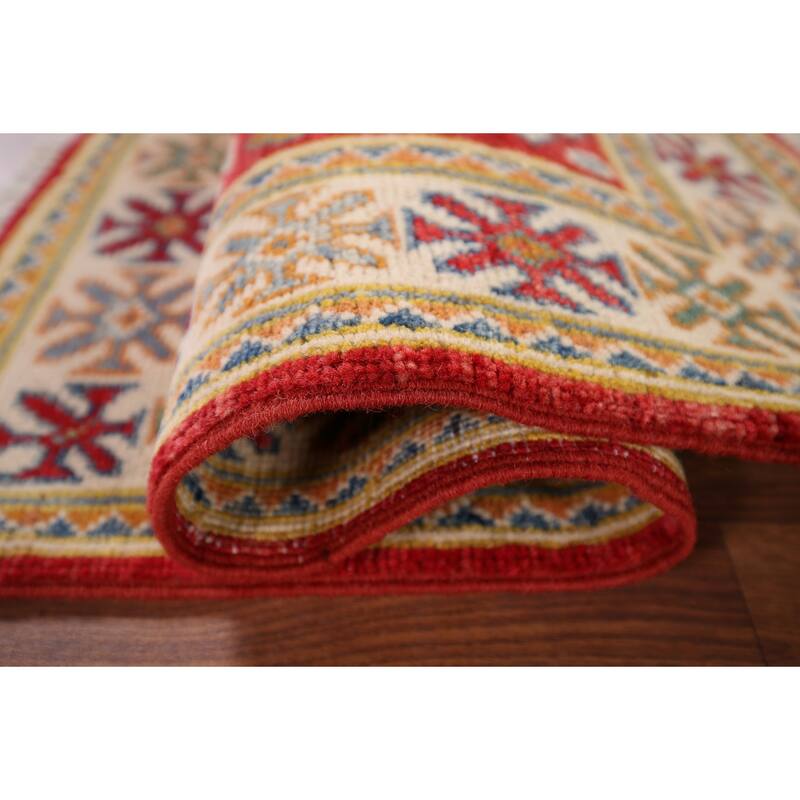 Red Kazak Oriental Accent Rug Hand-Knotted Wool Carpet - 2'0" x 3'1"