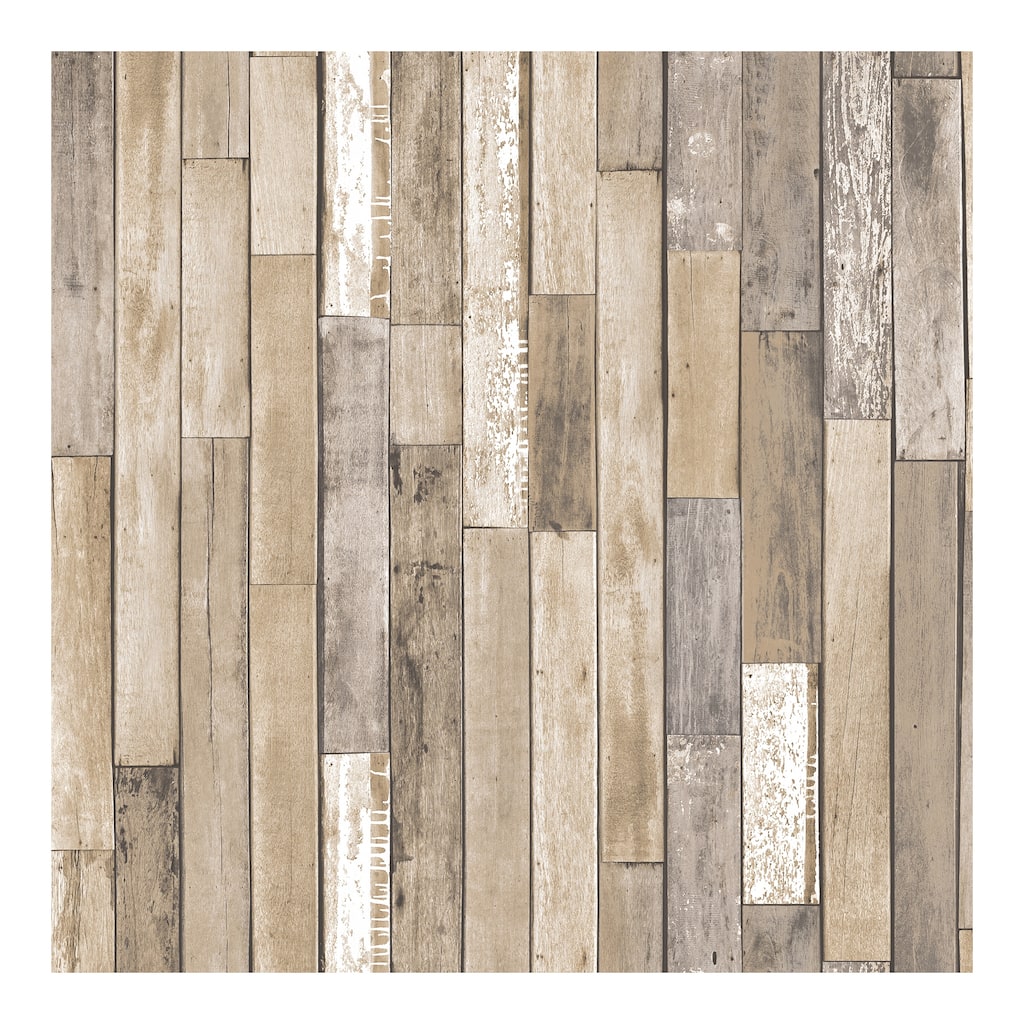 InHome Weathered Plank Barn Peel & Stick Wallpaper - 198in x 20.5in x 0.025in