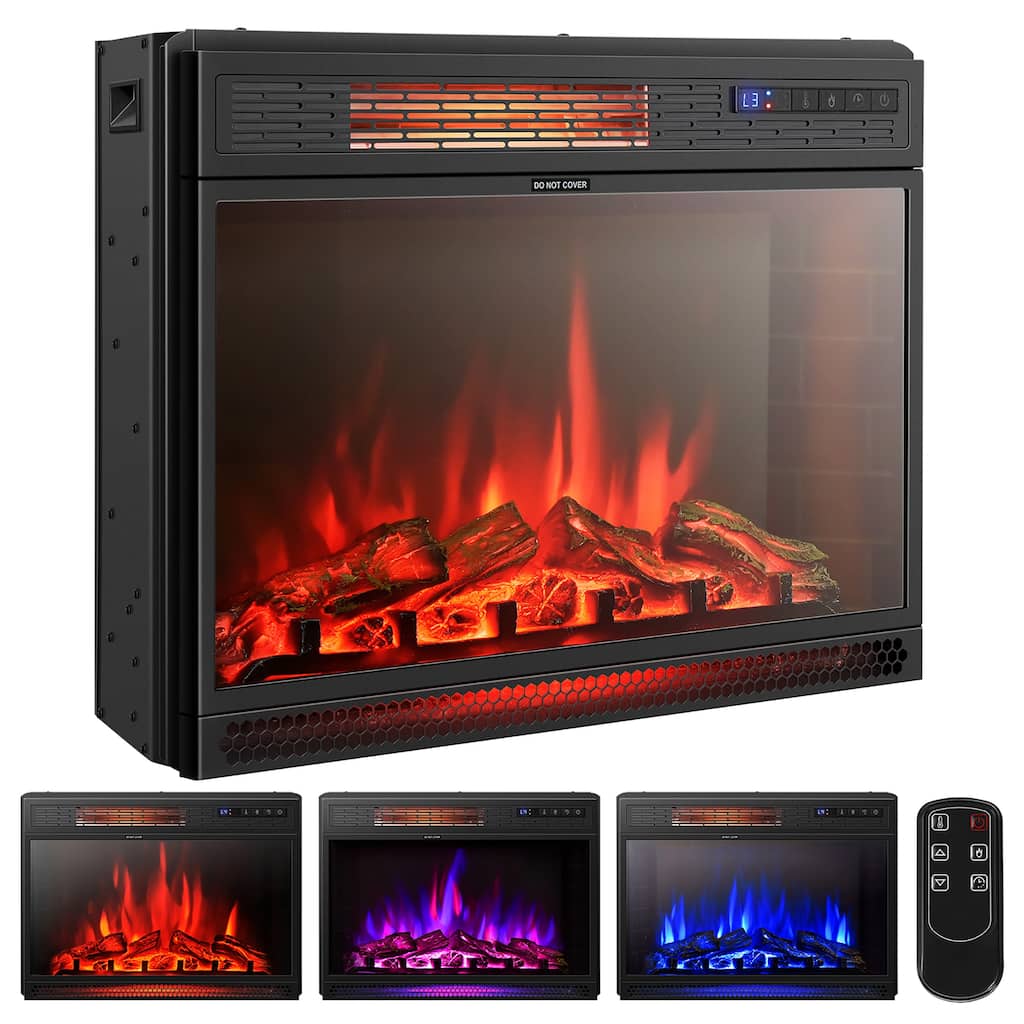Costway 25''Electric Fireplace Freestanding & Recessed Heater Log - See Details