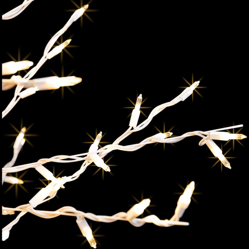 6' White Lighted Christmas Cascade Twig Tree Decoration Clear Lights