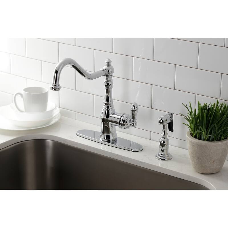 American Classic Single-Handle Kitchen Faucet with Brass Sprayer