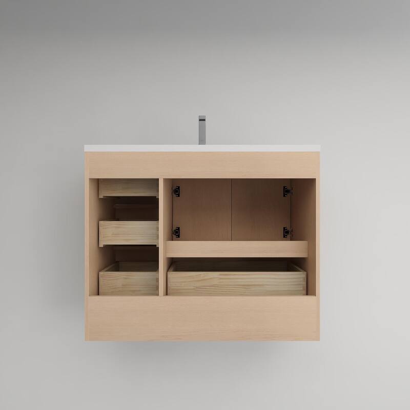 Victoria 42'' R Drawer Freestanding Vanity with Reinforced Acrylic Sink - 41.5