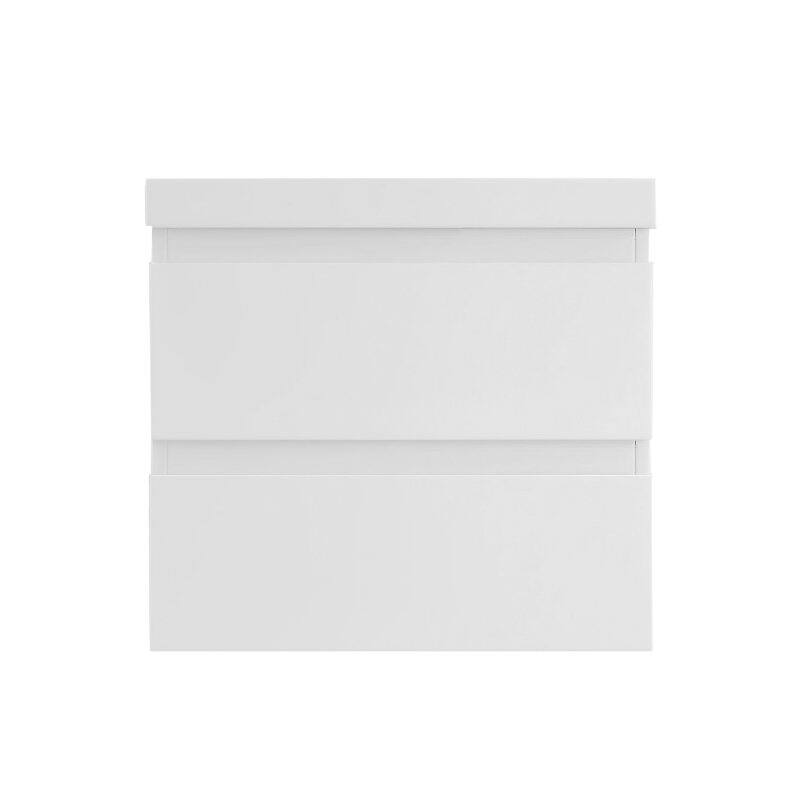 24"/30"/36"/48" Wall-Mounted 2-drawer Bathroom Vanity Set with Integrated Resin Sink