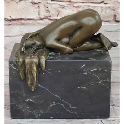 Bronze Figure Girl Yoga Pose Statue Sculpture Figurine Signed Original 6 Inches X 5 Inches