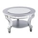 preview thumbnail 3 of 4, SEI Furniture Olivia Contemporary Mirrored Round Coffee Table in Matte Silver Details and Shelf
