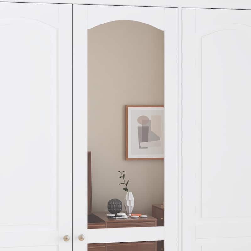 78.7"H Combo Twin Wardrobe Set Elegance Meets Utility Armoires Closet