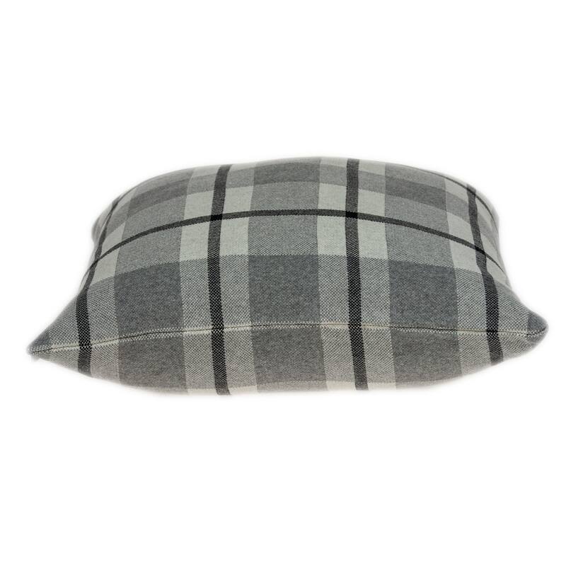 Tartan Square Throw Pillow - 20" - Gray and Black