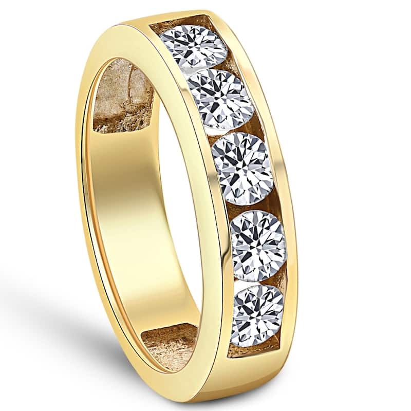 1 1/4ct Diamond Wedding Ring Channel Set Mens Ring 14k Gold