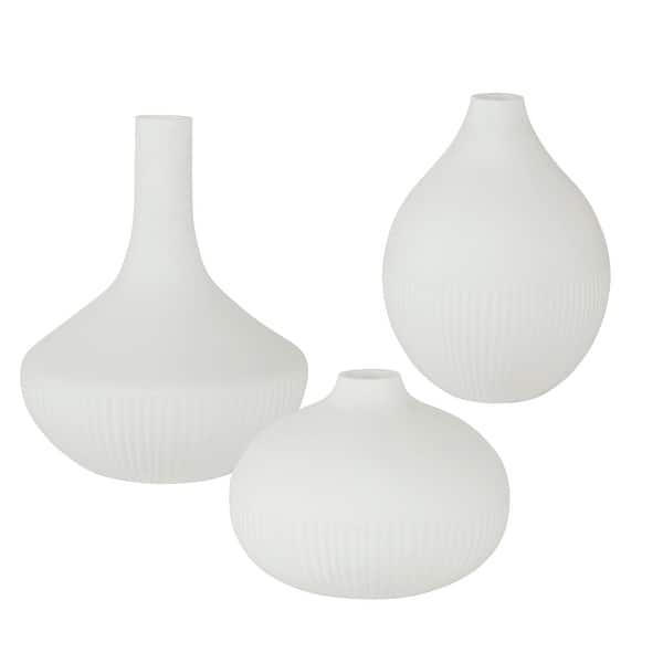 slide 2 of 3, Uttermost Apothecary Satin White Vases, Set/3