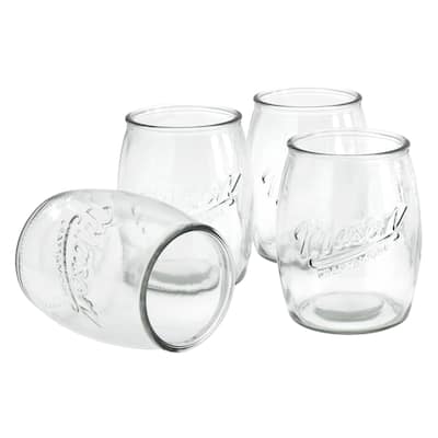 Mason Craft & More 4-piece 24oz Glass Belly Shaped Tumblers