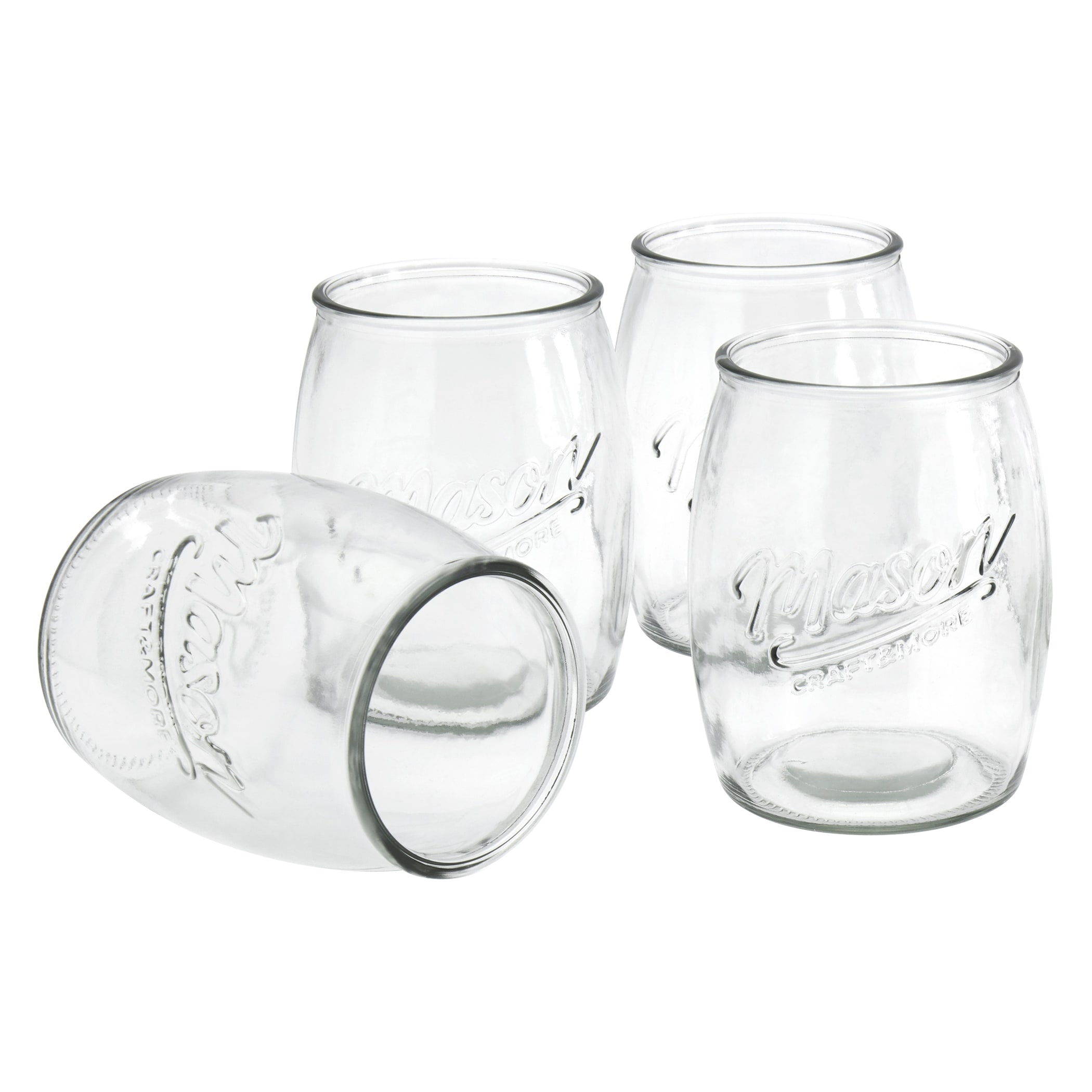 Mason Craft & More 4-piece 24oz Glass Belly Shaped Tumblers